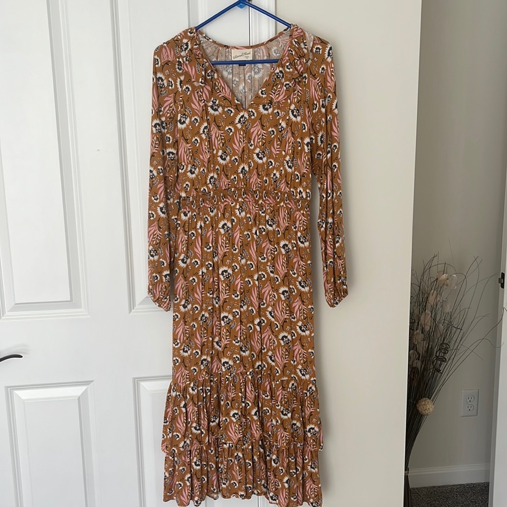Universal thread floral print long sleeve dress